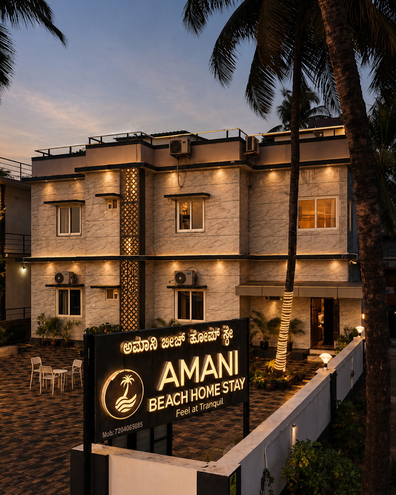 Amani Beach Homestay Murdeshwar — social media and branding project by Dishan Web Wings